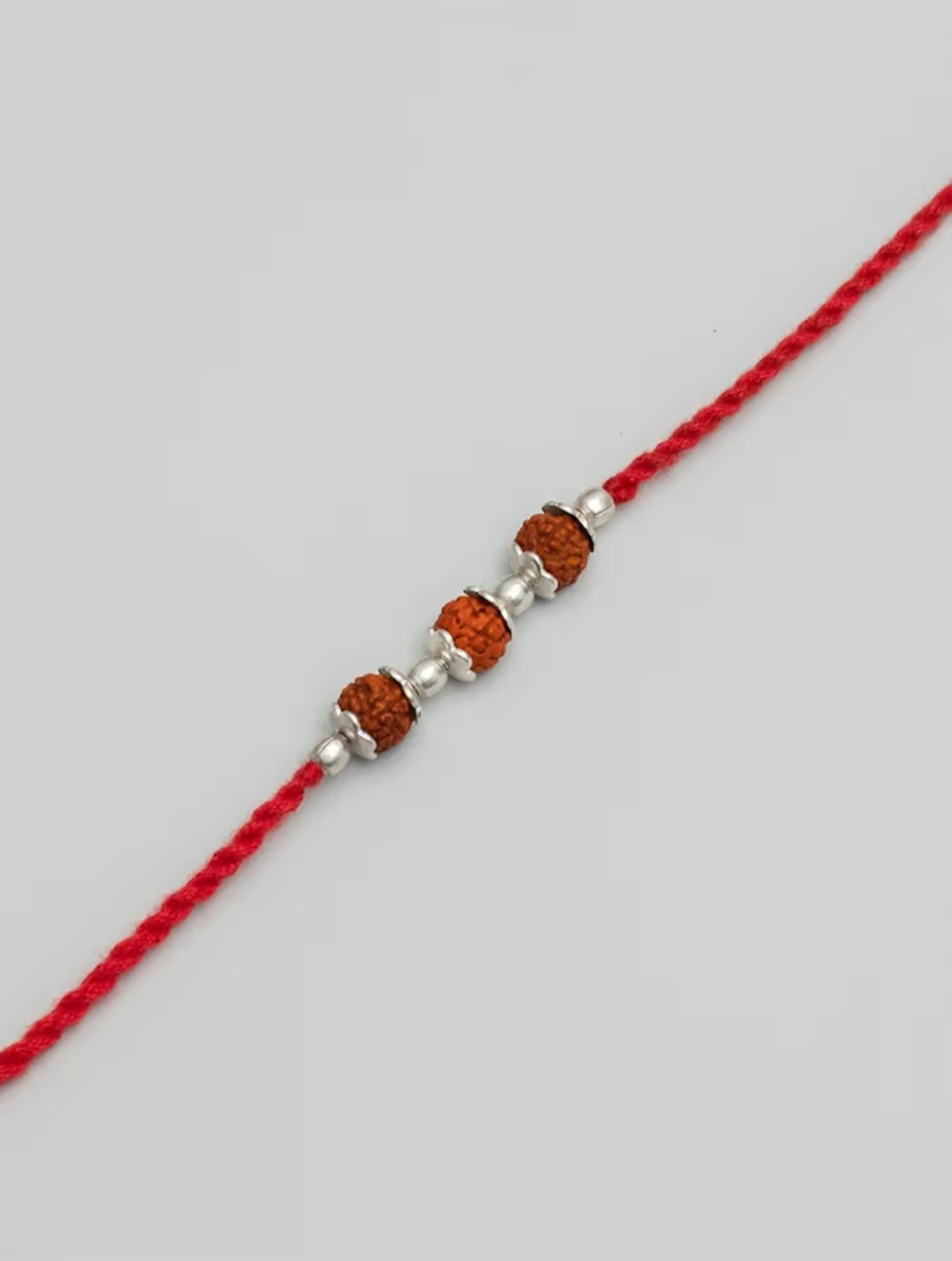 Silver 3 Caped Rudrax Rakhi