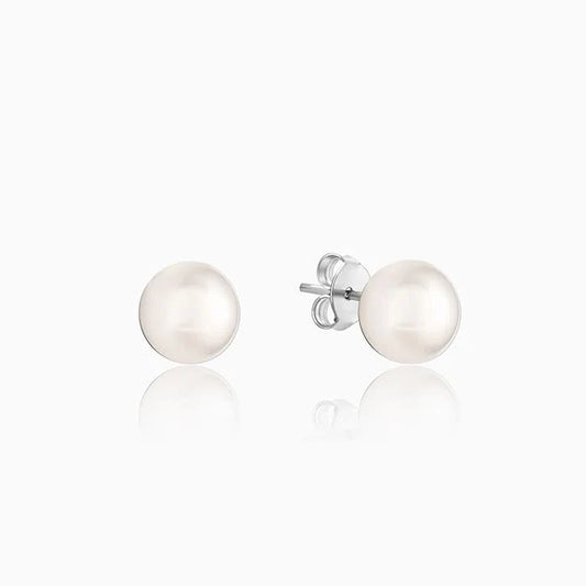 Silver White Pearl Earrings