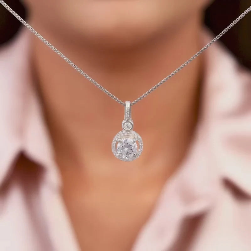 Silver Drizzle Drop Pendant with Box Chain