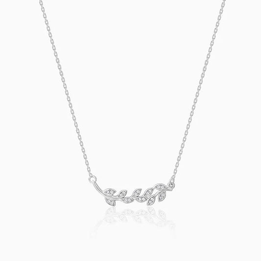 Anushka Sharma Silver Leaf Necklace